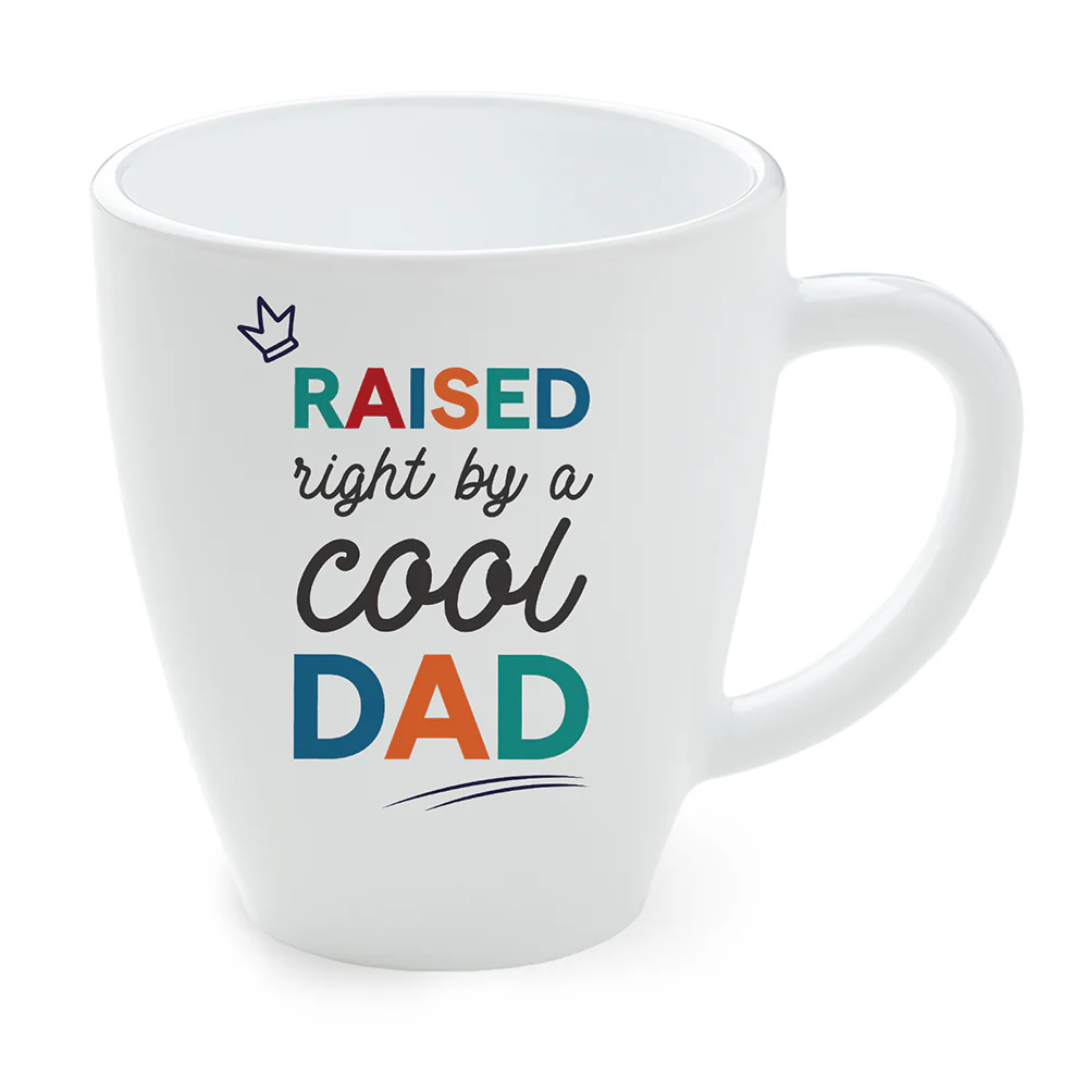 Larah by Borosil Father's Day Opalware Mug, Cool Dad, 390ml