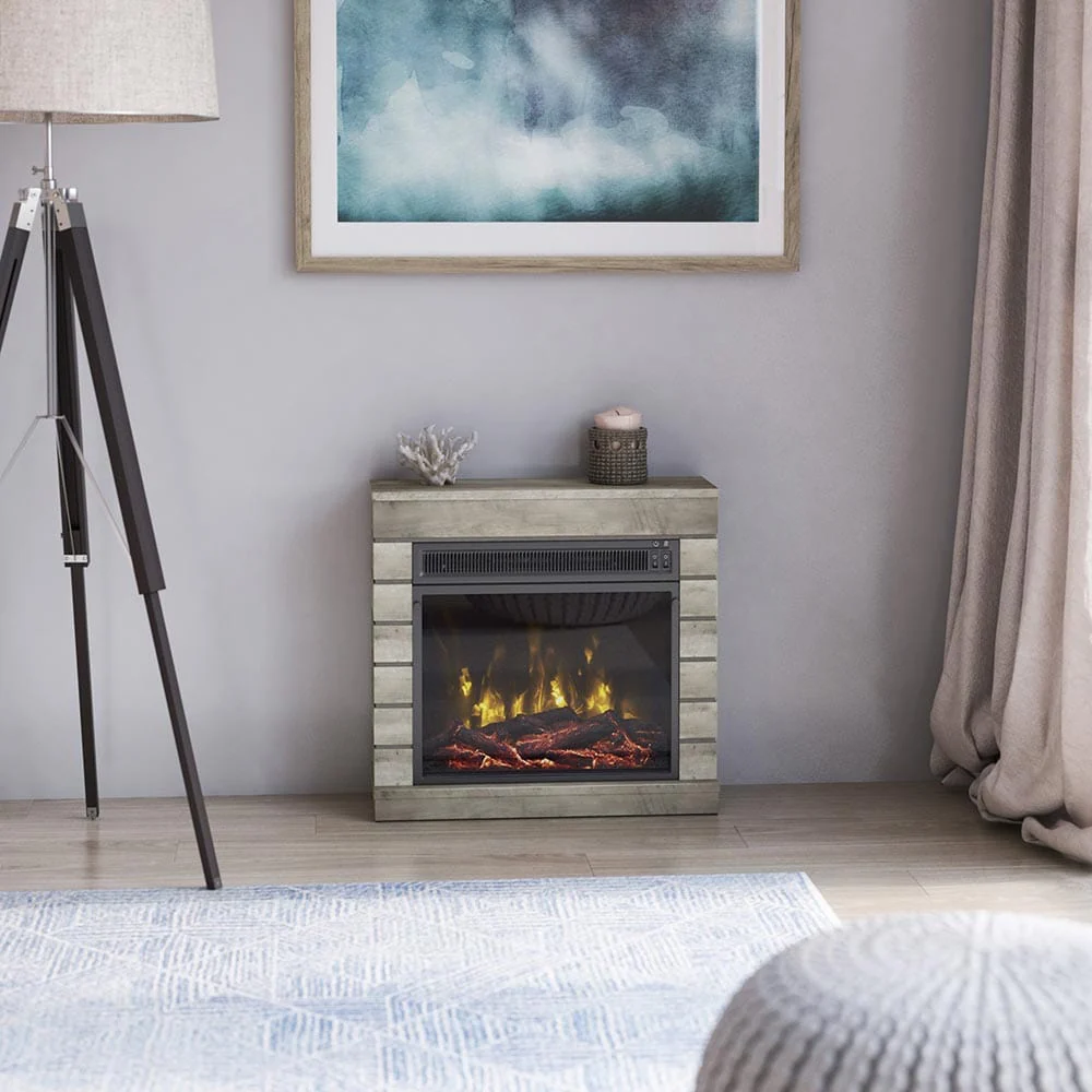 Harlan Electric Fireplace Mantel Package in Valley Pine