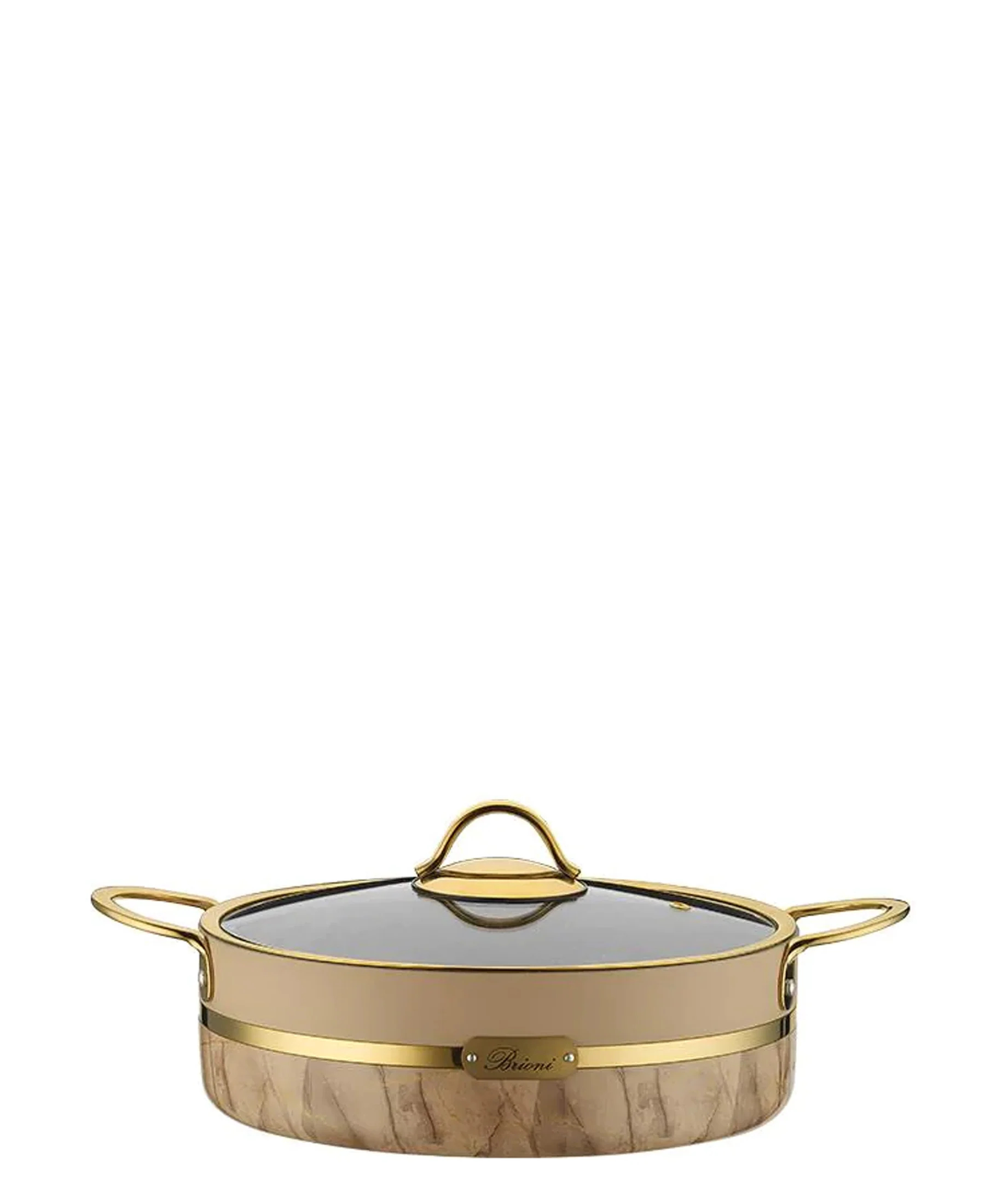 Brioni Selection 28cm Granite Flat Pot - Beige