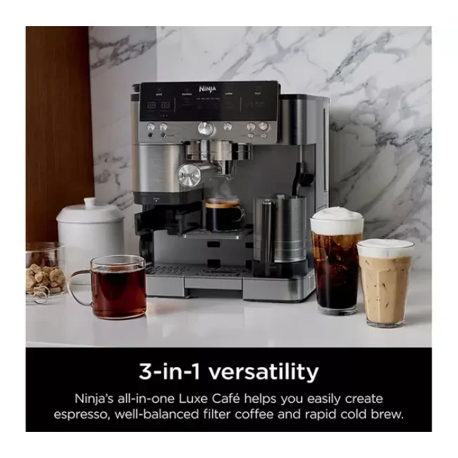 Ninja Luxe Caf茅 Premier Espresso Machine | Black & Stainless Steel | ES601UK