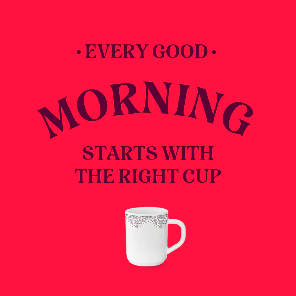 Larah by Borosil Lark Mug Set, 100ml x 6