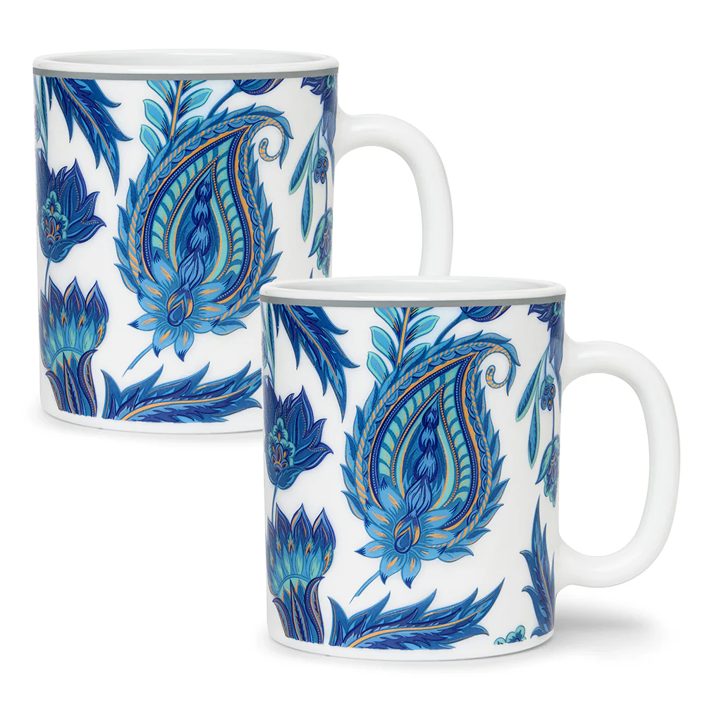 Larah By Borosil New Iris Mug Set, 320ml x 2