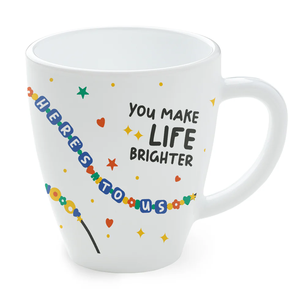 Larah by Borosil Friendship Day Opalware Mug, Life, 390ml