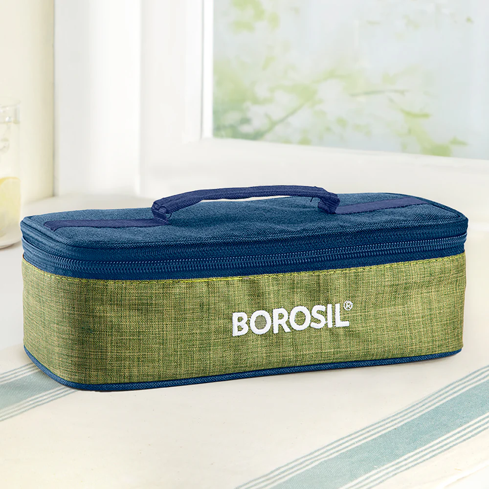 Borosil Ace Flat Lunch Bag, Square, For Set of 2, (320ml) (Only Bag)