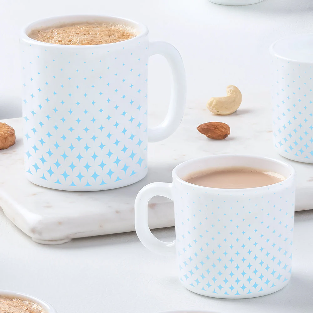 Larah by Borosil Nora Sky Mug Set, 240ml x 2