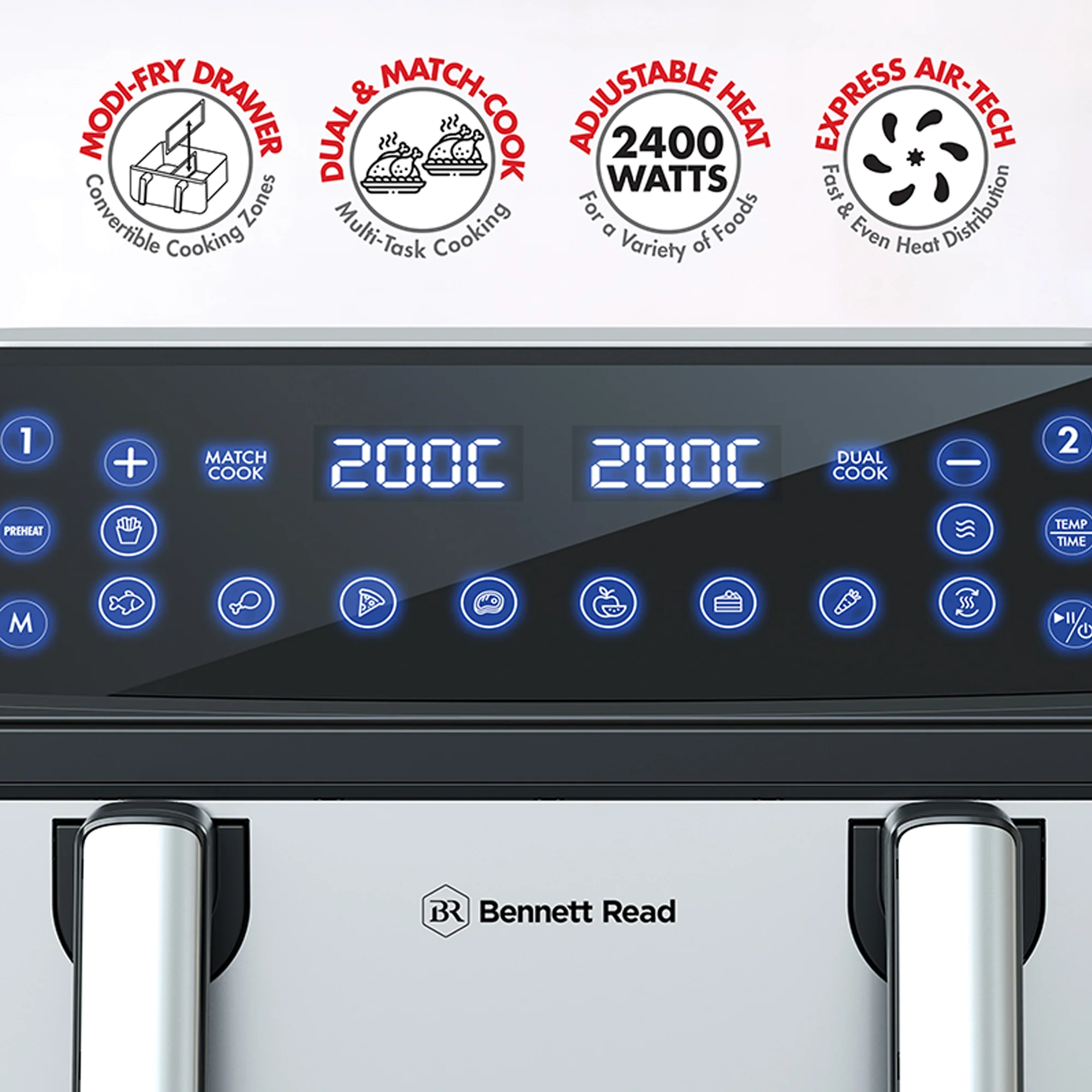 Bennett Read 10.5Lt Triple Zone Air Fryer Black