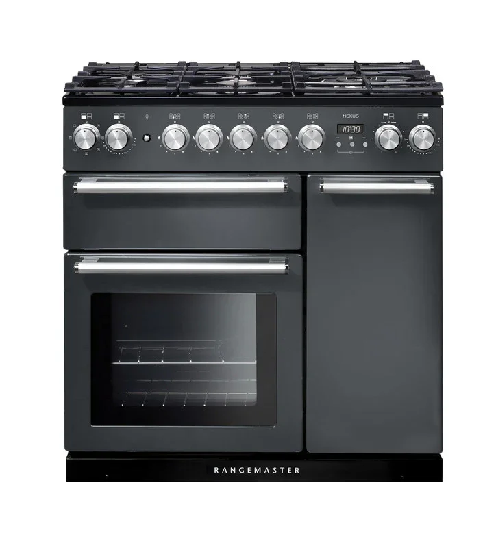 Rangemaster Nexus 90 Dual Fuel Range Cooker Slate Grey | NEX90DFFSL/C