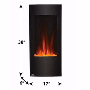 Napoleon Azure 38-In Vertical Black Wall Mount Electric Fireplace