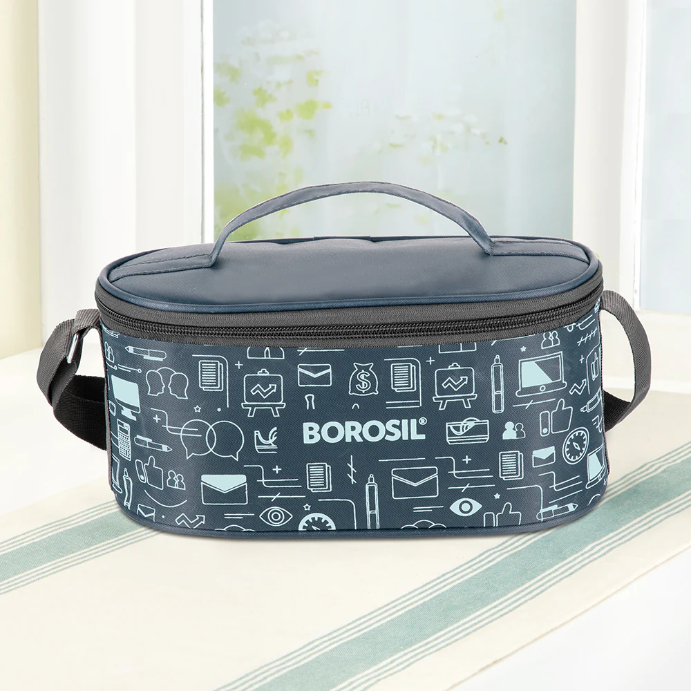 Borosil CarryFresh Lunch Bag For Lunch Box Set of 3, (475ml x 1 + 280ml x 2) (Only Bag)
