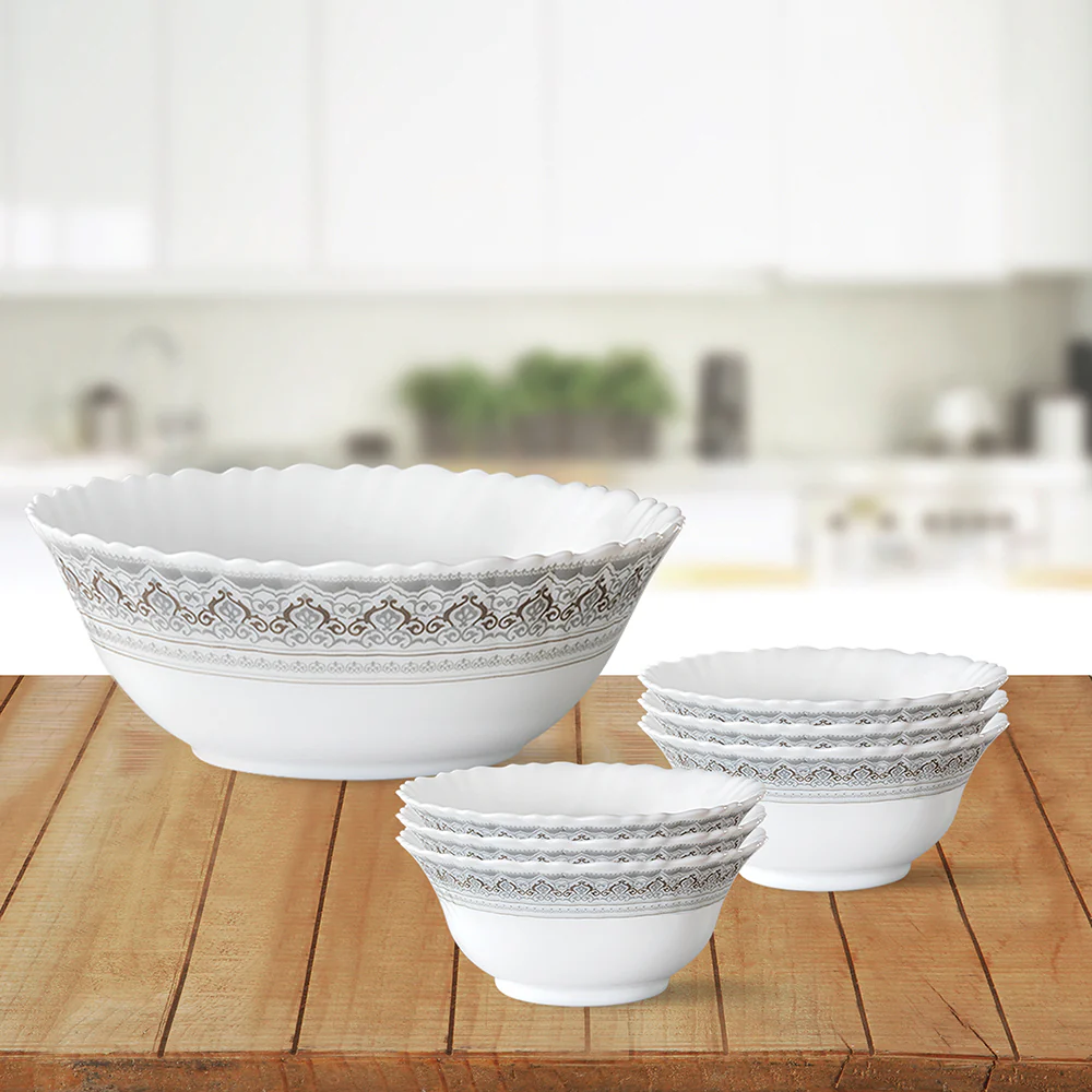 Larah by Borosil Classic Pudding Set, 7 pc (Small)