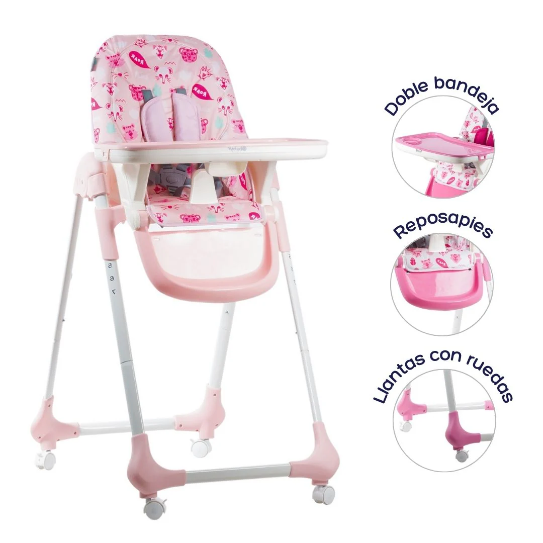 SILLA DE COMER ROMI - EB629 EBABY ROSA CLARO