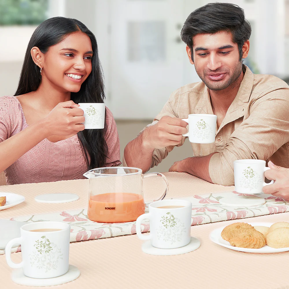 Larah by Borosil Ingot Mug Set, 180ml x 12