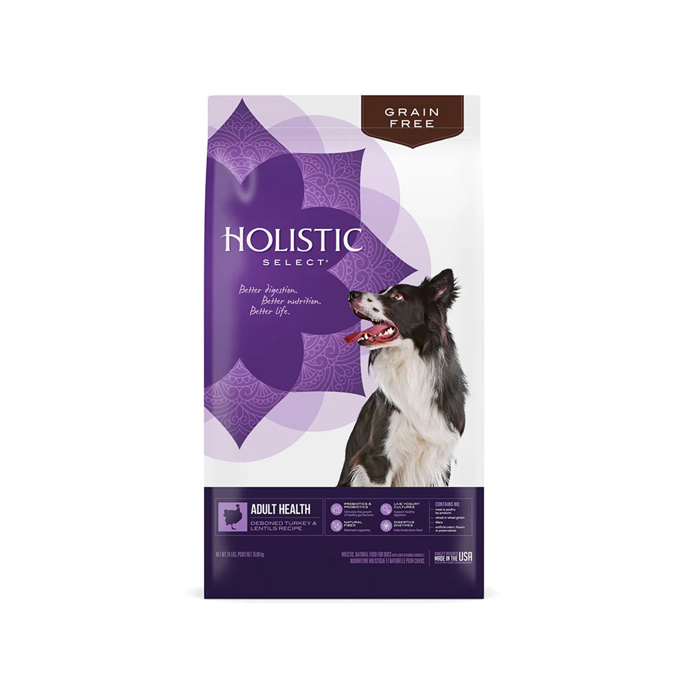 Holistic Select® Grain Free Adult Health Deboned Turkey & Lentils Recipe Dog Food 24 Lbs