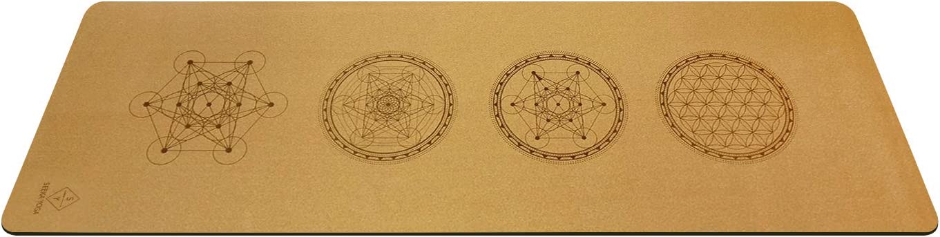 Vegan Premium Cork Yoga Mat, Natural Rubber Bottom, Non Slip & Soft, Sweat Resistant 72