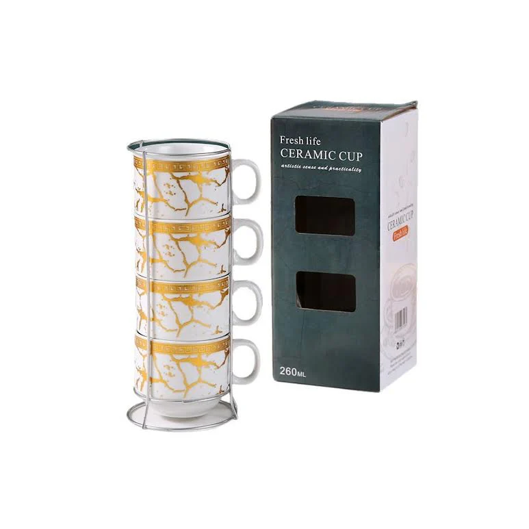 5 Piece Ceramic Cup Stand Multicoloured