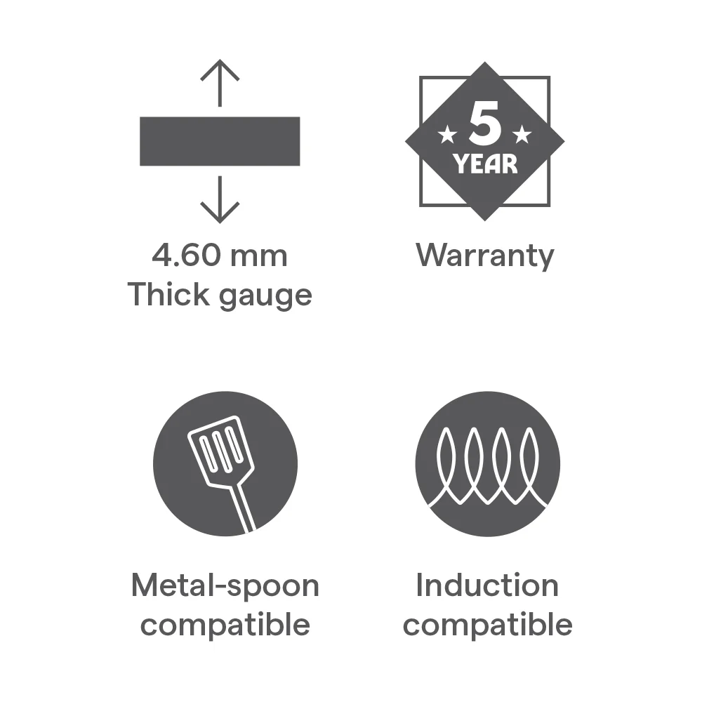 Hard Anodized Induction Base Flat Tawa, 27 cm