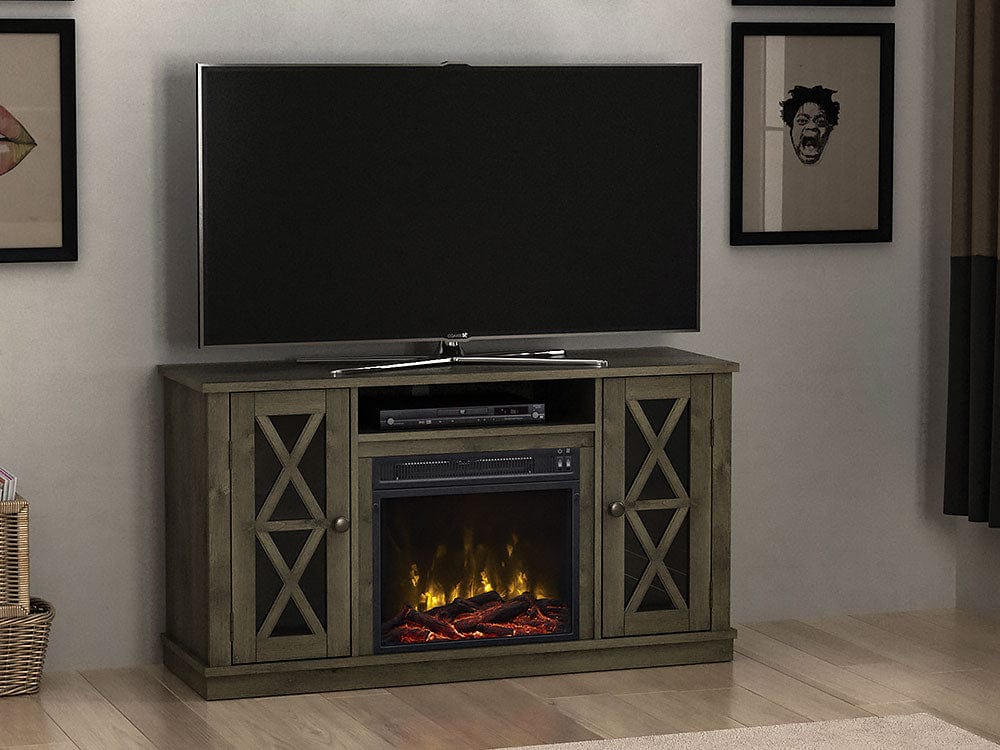 Willis Electric Fireplace Media Console in Spanish Gray