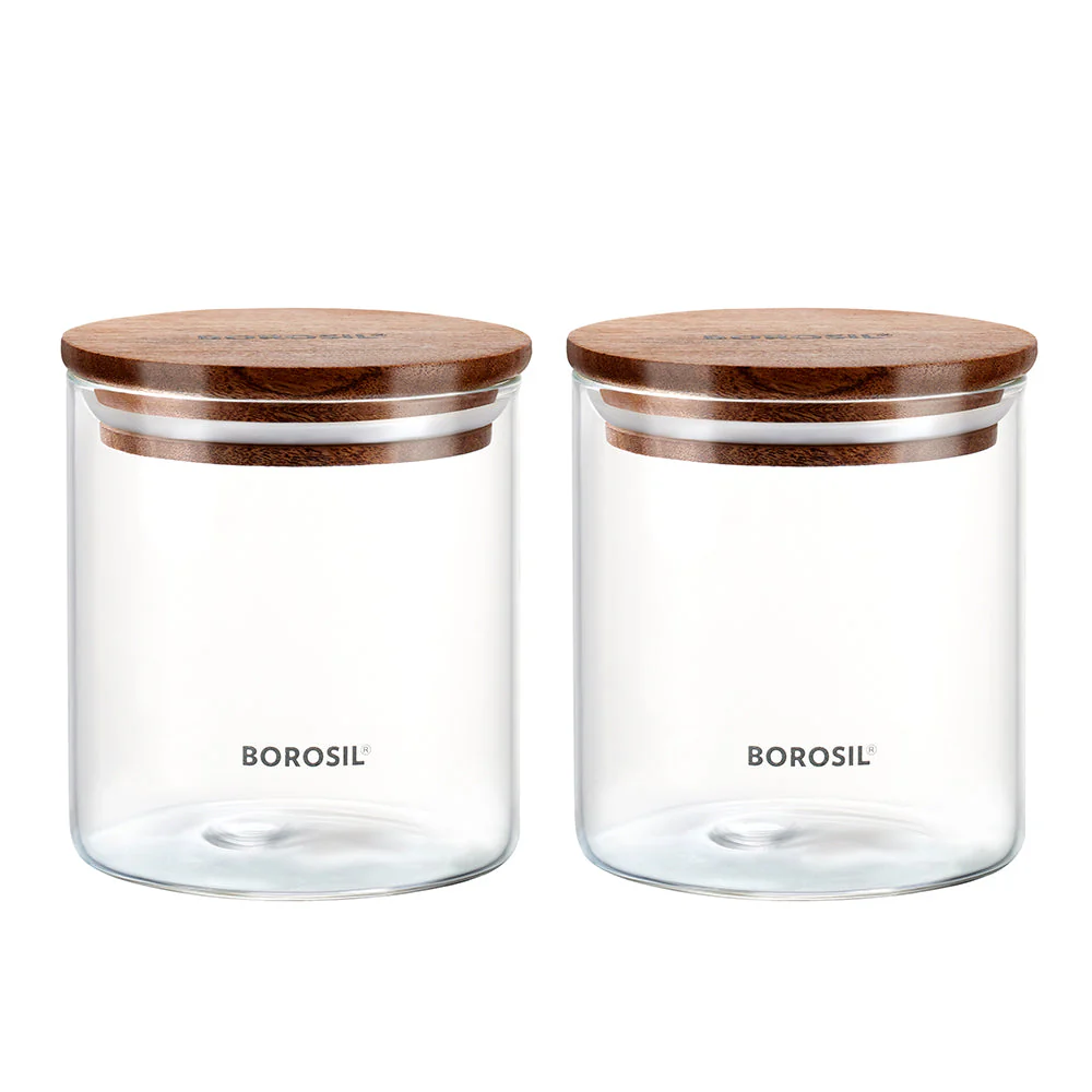 Classic Glass Jar Set with Wooden Lid