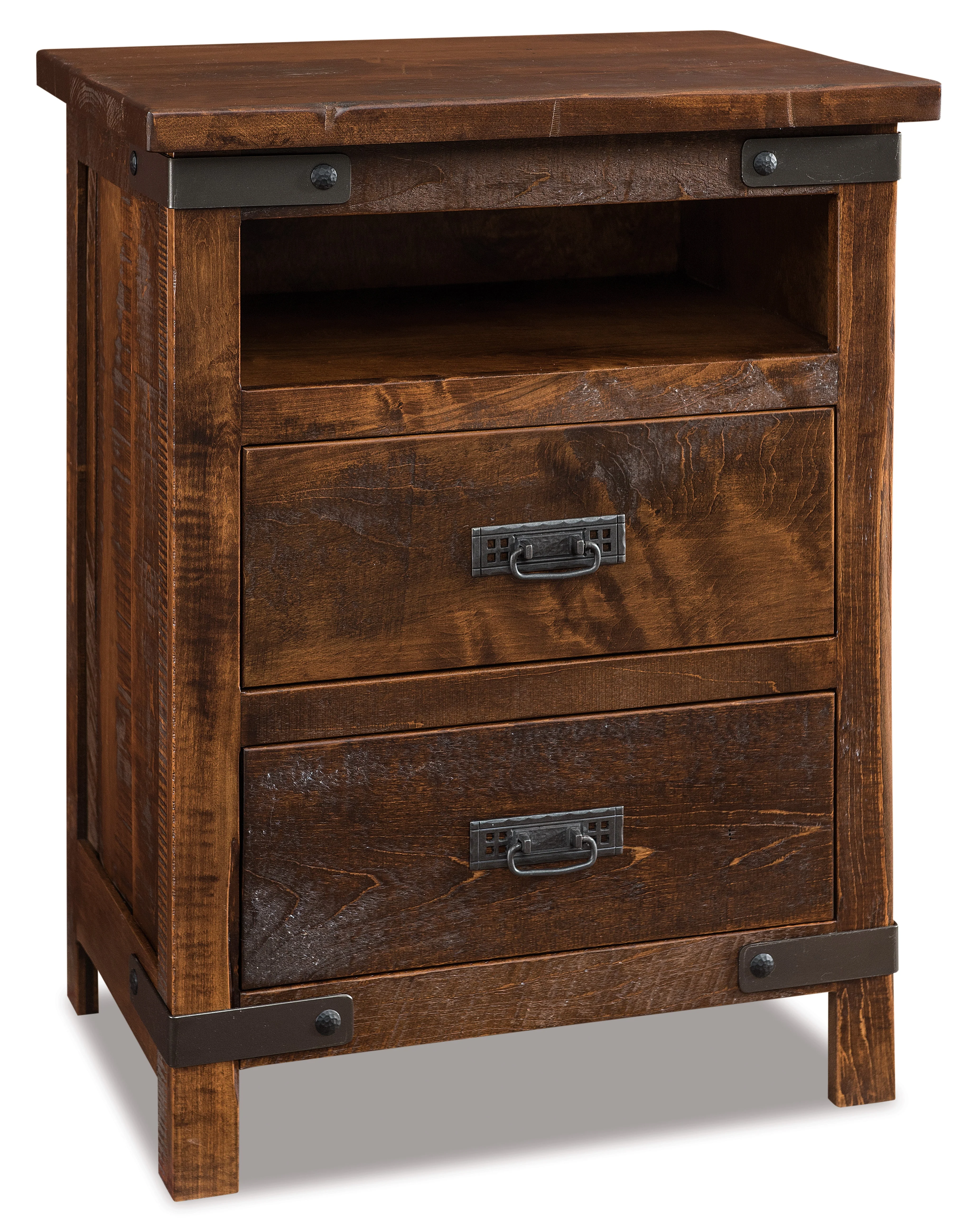 Amish Ironwood Two Drawer Nightstand