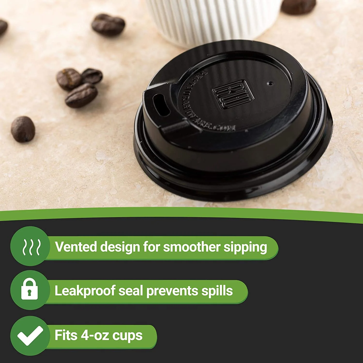 4 Oz Coffee Cup Lids, 500 Leak-Resistant Coffee Lids