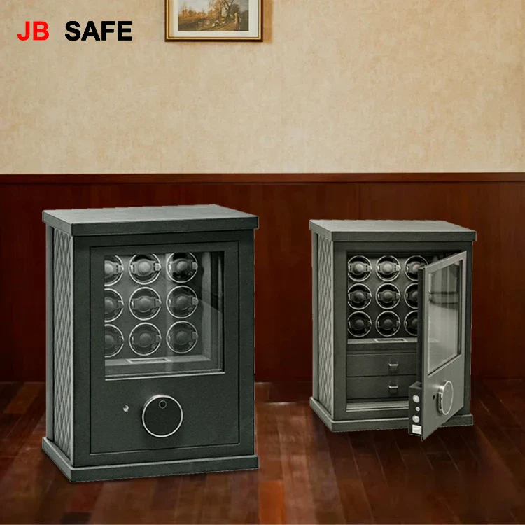 JB Watch Winder & Jewelry Safe 2 Jewelry Drawers & 9 Watch Winders