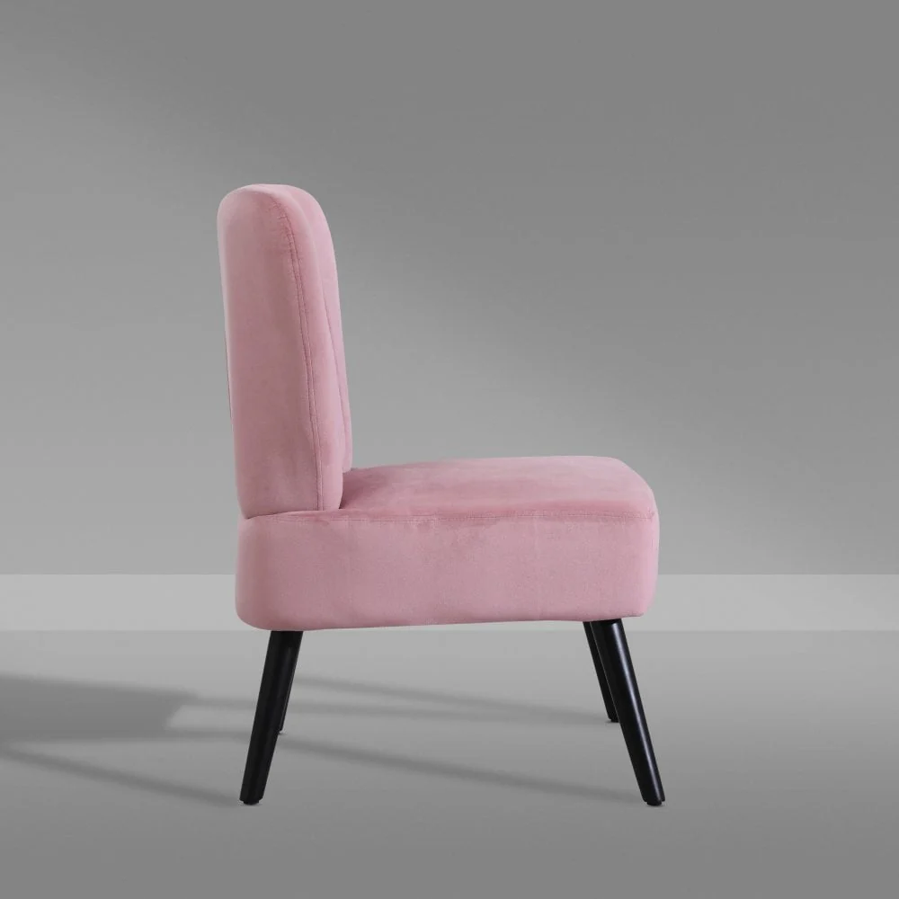 Neo Molveno Dusky Pink Crushed Velvet Shell Accent Chair