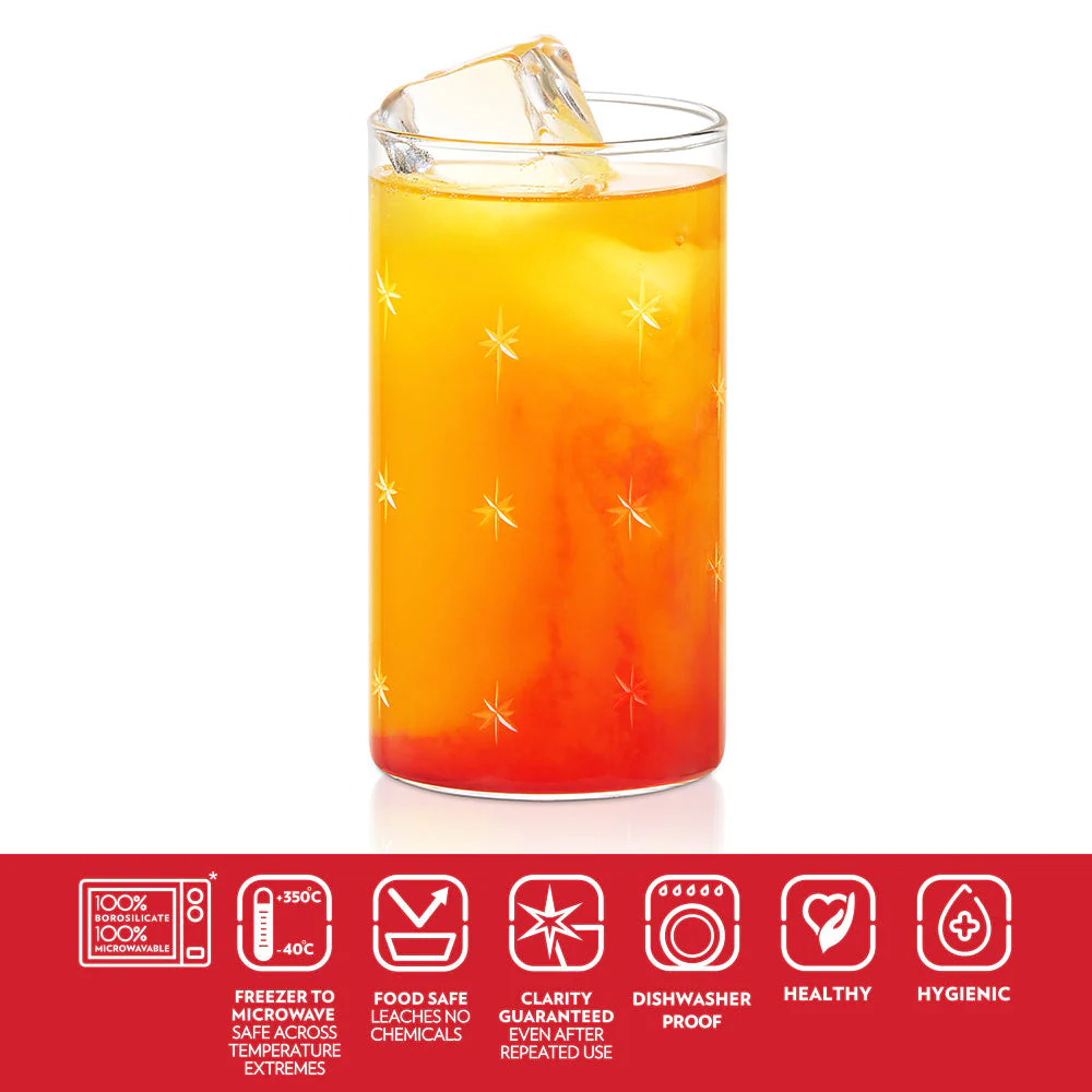 Borosil Galaxy Glass, Set of 6, 295ml