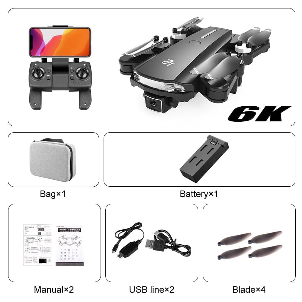 2024 New GPS Drone - 6K HD Camera Professional Aerial Photography Brushless Foldable Quadcopter FPV WIFI RC Distance 2000M Gifts Professional Camera Drone