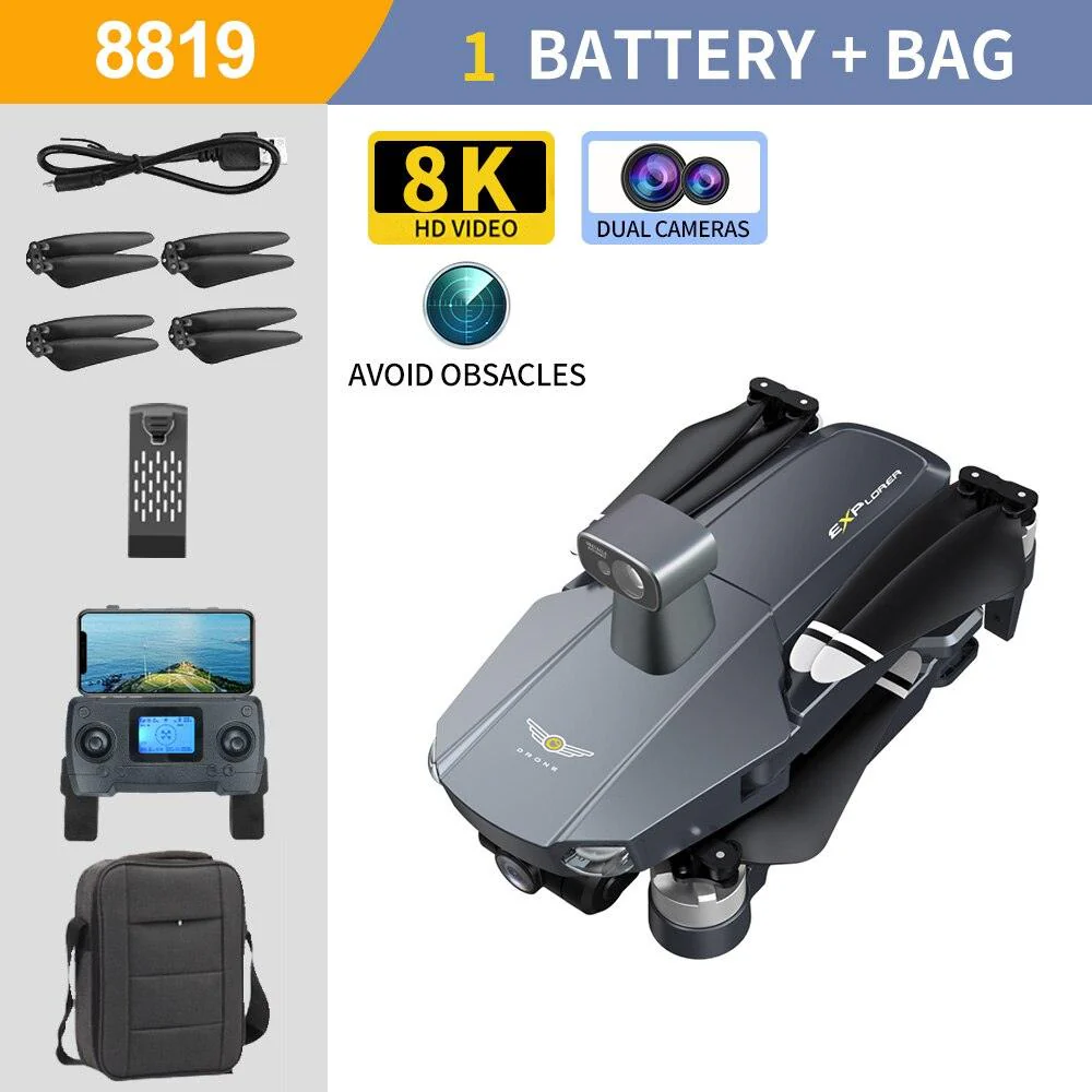 8819 pro Drone - 3-Axis Gimbal 8k Profesional with HD Camera 5G GPS WIFI FPV  Brushless Motor Dron Obstacle Avoidance RC Quadcopter Professional Camera Drone