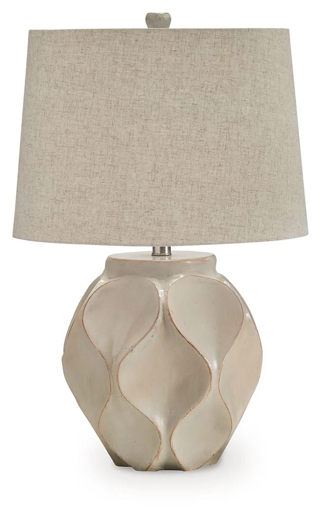 Edselham - Paper Table Lamp - Distressed Cream