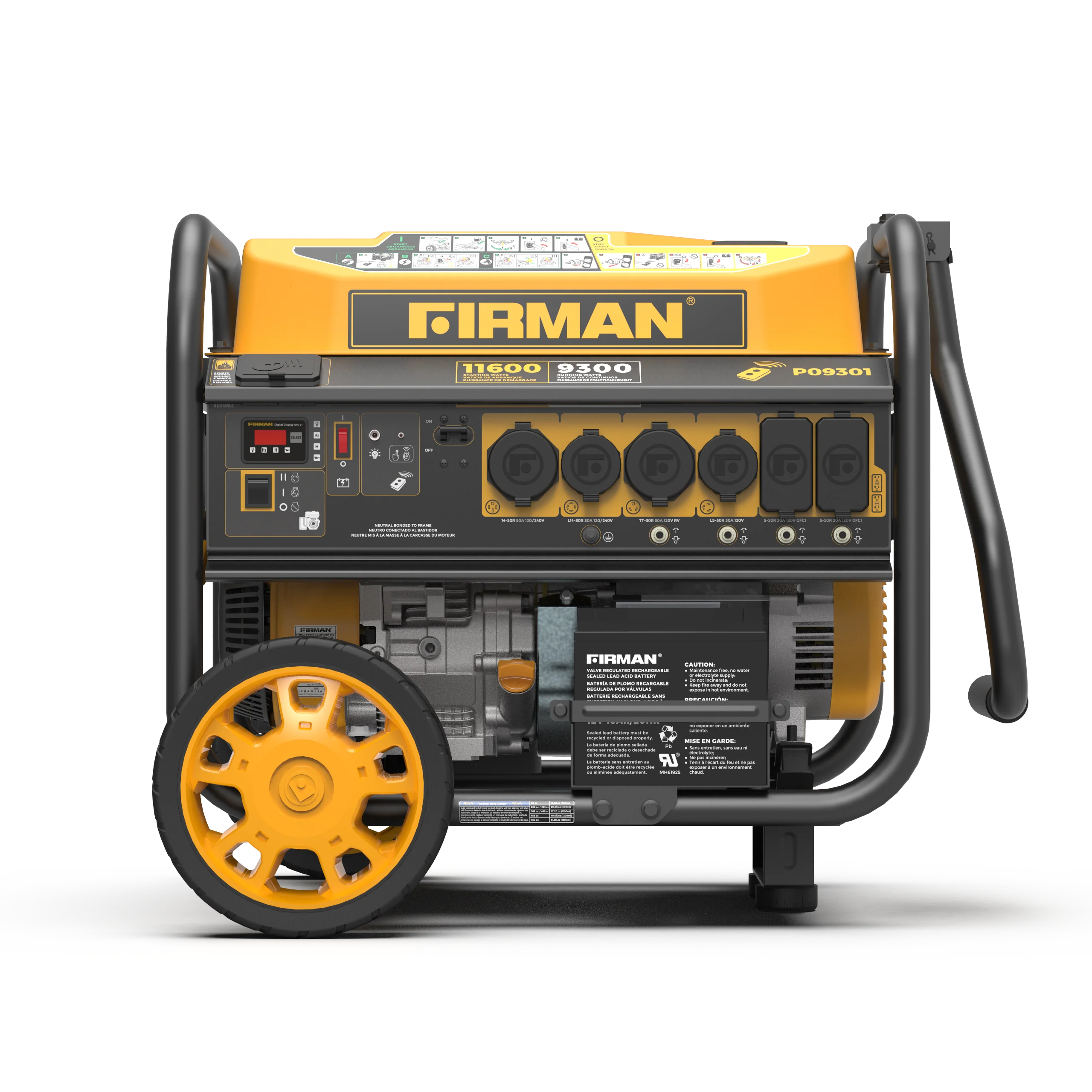 Gas Portable Generator 11600W Remote Start 120/240V