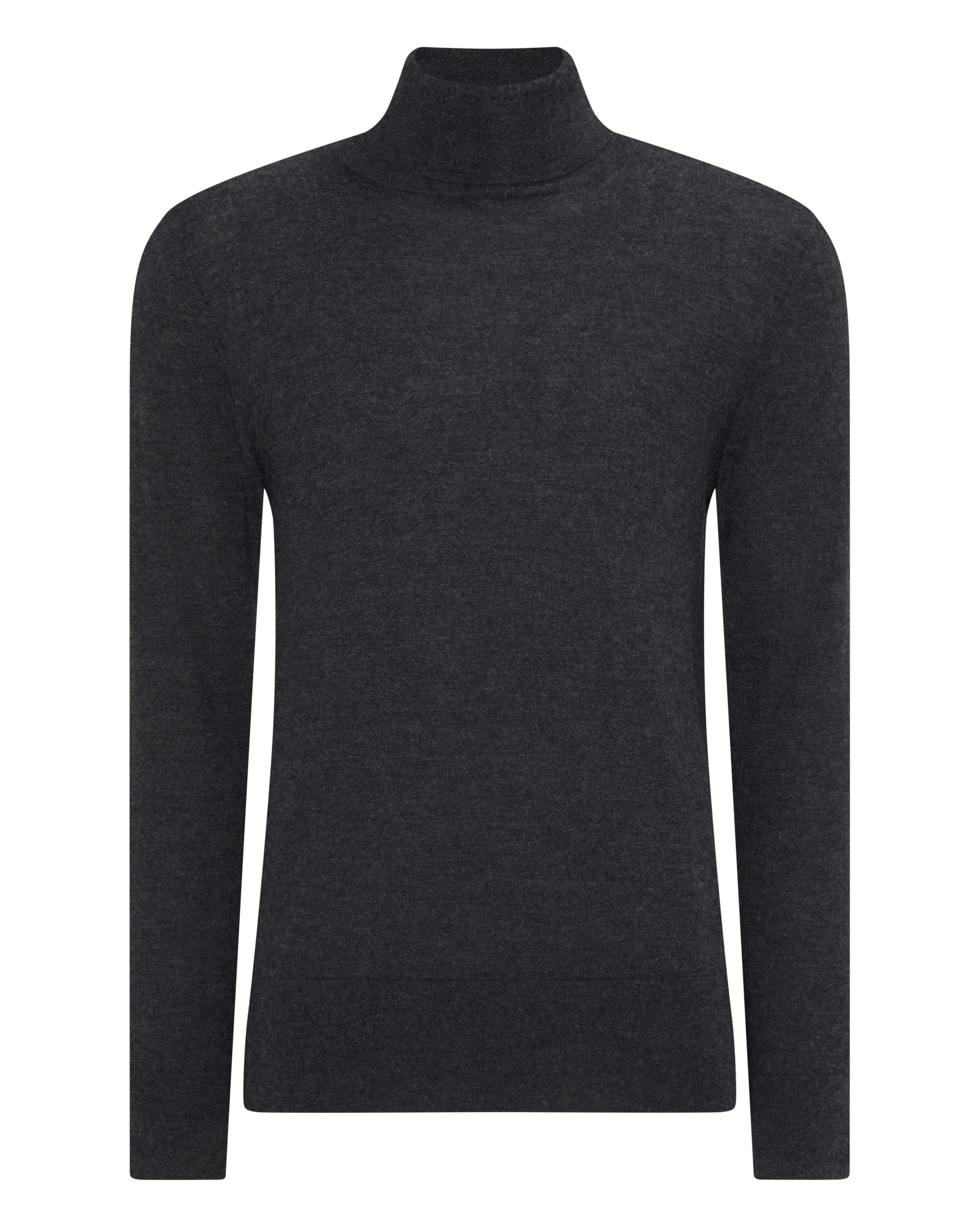Men's Pimlico Fine Gauge Cashmere Turtle Neck Sweater Dark Charcoal Grey