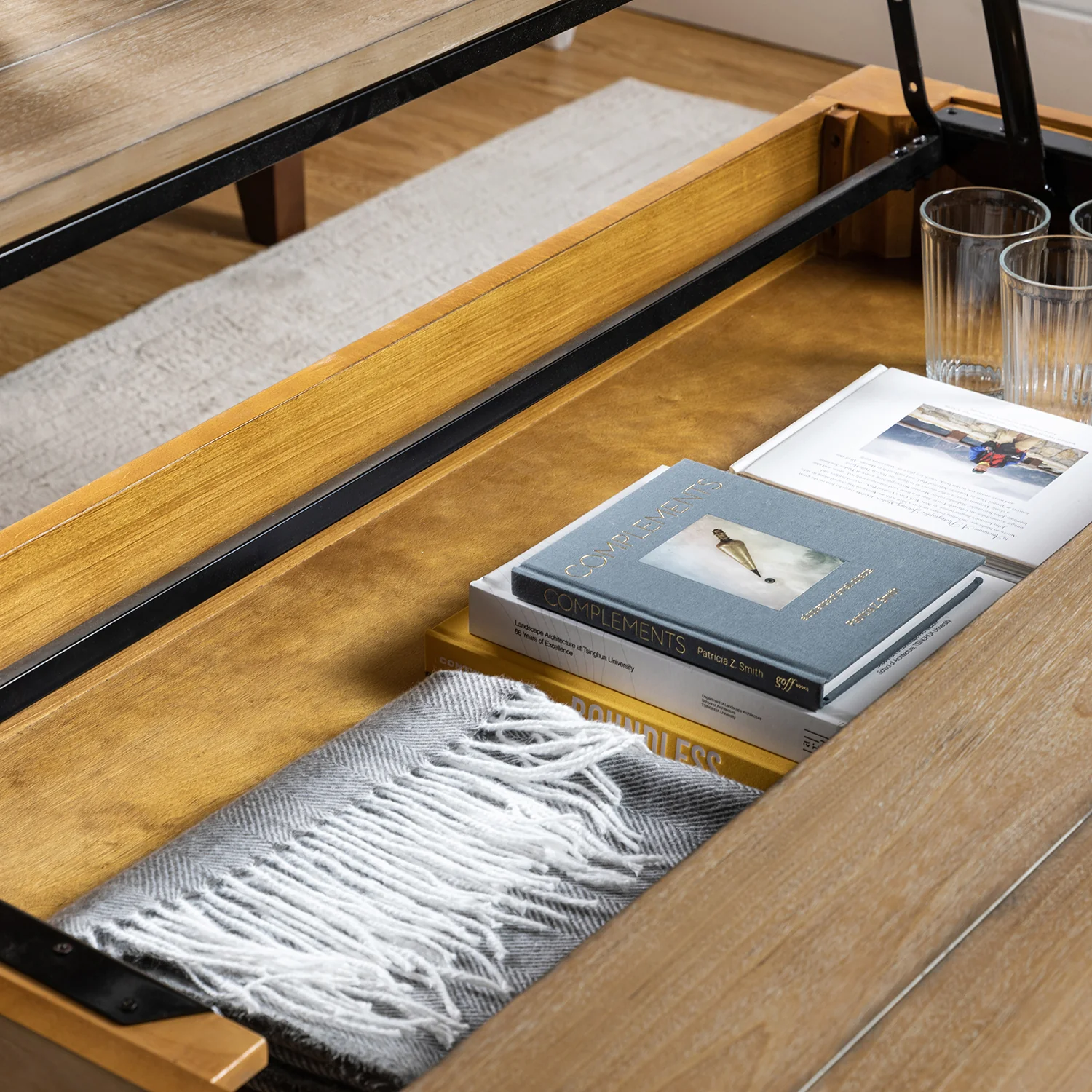 Angelica Lift Top Coffee Table in Acorn