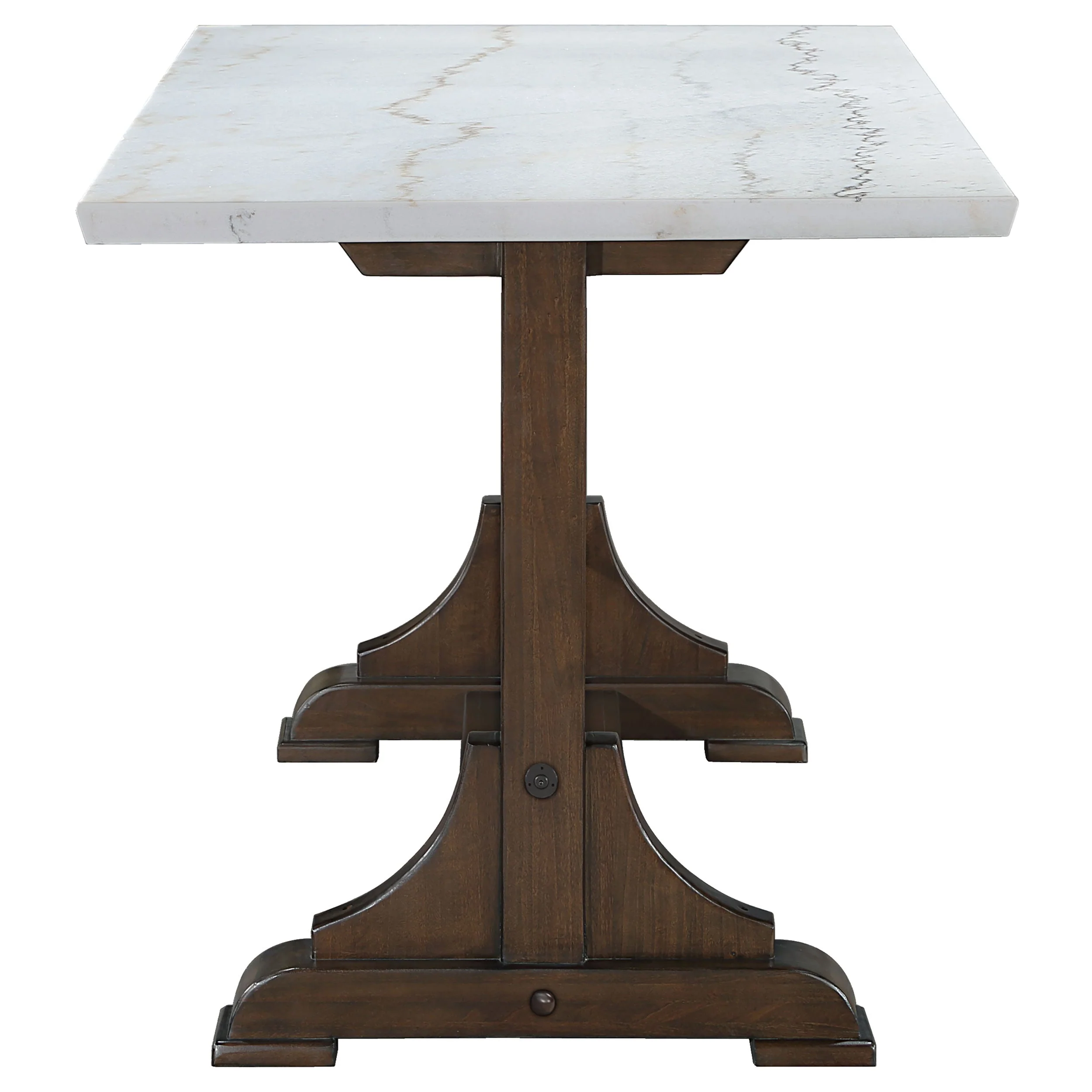 Aldrich  Marble Counter Height Dining Table Set White