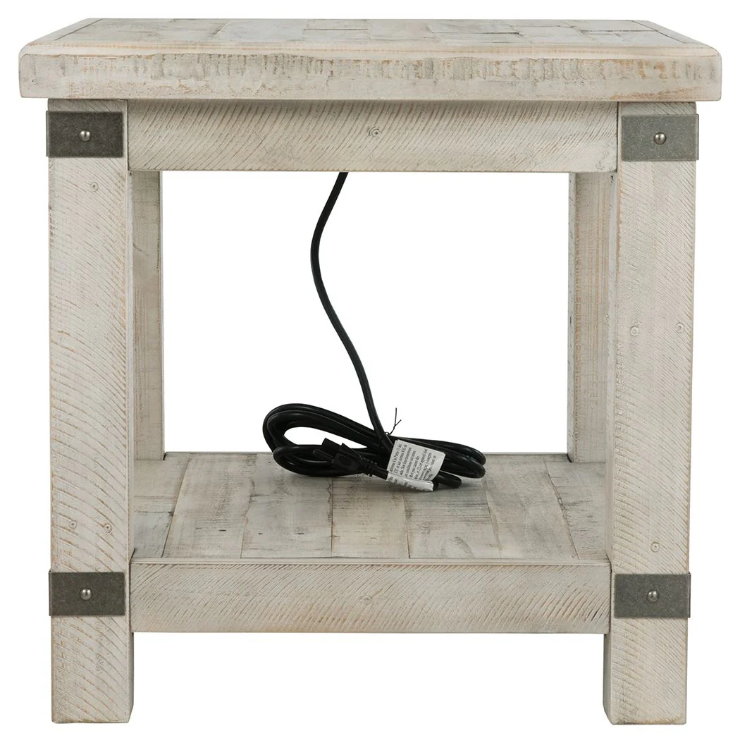 Carynhurst - Rectangular End Table - White Wash Gray