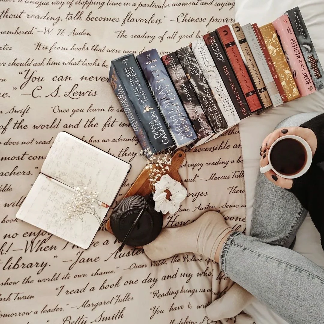 Commit to Lit Sherpa Fleece Book Blanket