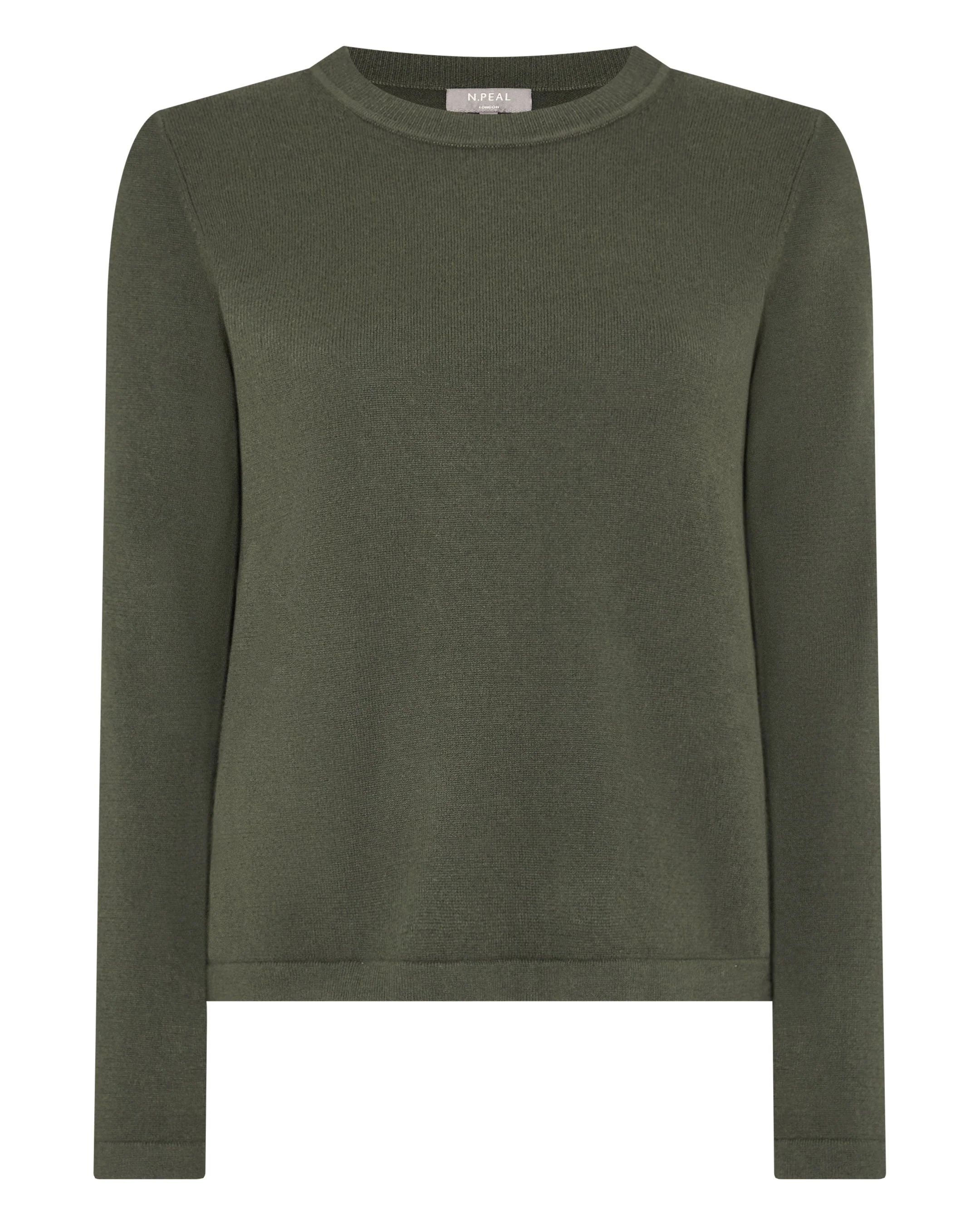 Women's Hallie Round Neck Cashmere Sweater Army Green