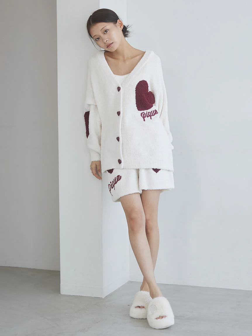 UNISEX Heart Jacquard Cardigan