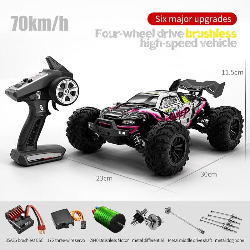 1/16 4WD 70KM/h High Speed 2.4G RC Car Brushless Motor Remote Control Racing Climbing Cars Drift Off Road Vehicle Toy for Adults