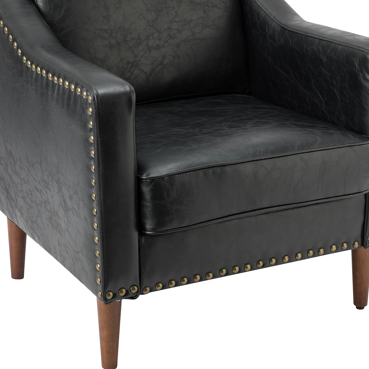 Bonita Vegan Leather Armchair in Black