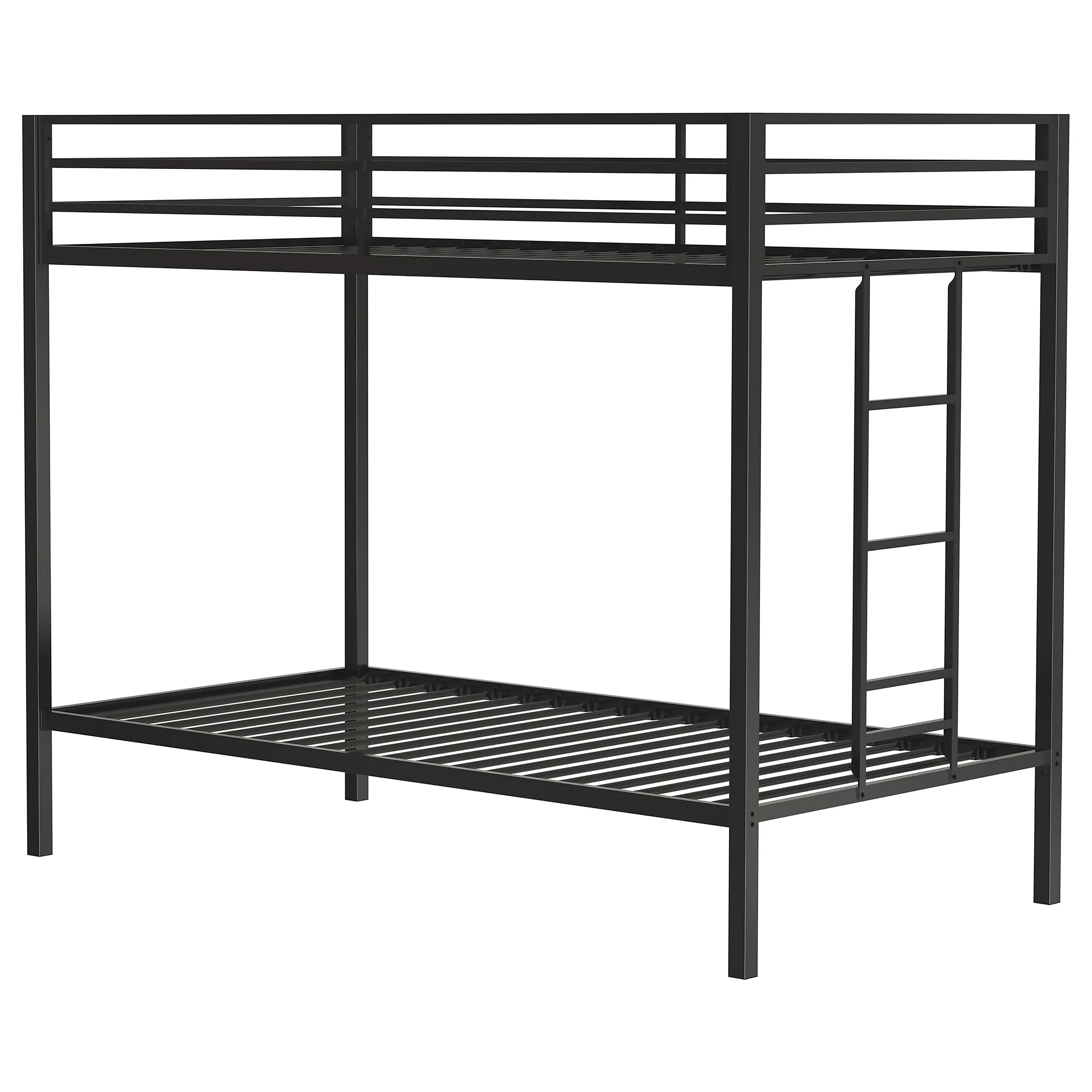 Alevera Metal Bunk Bed with Ladder Black