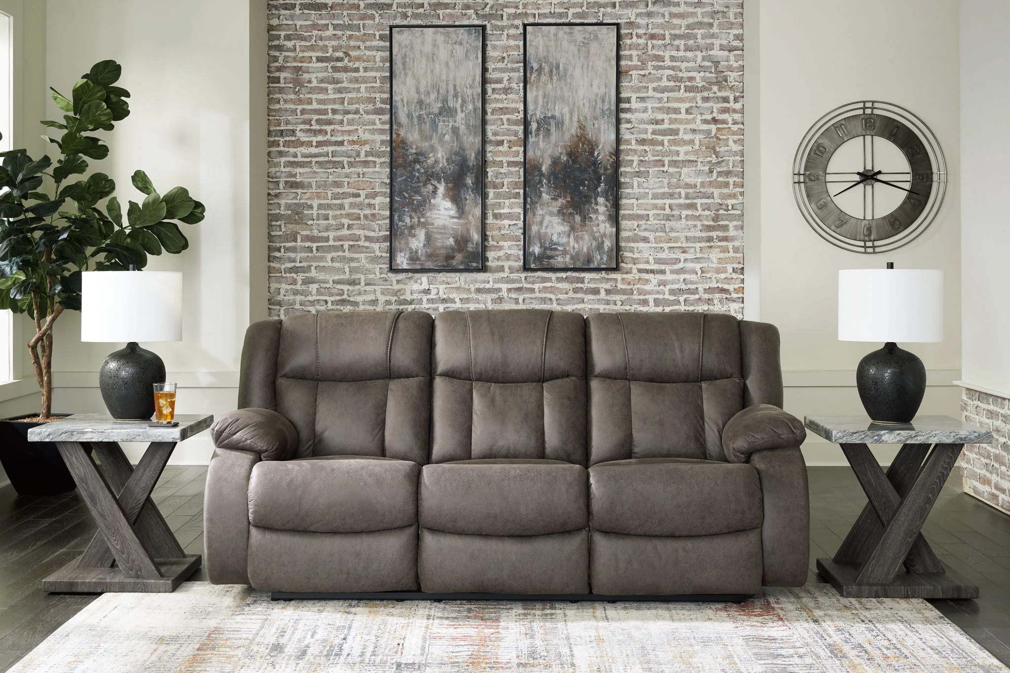 First Base - Reclining Sofa - Gunmetal