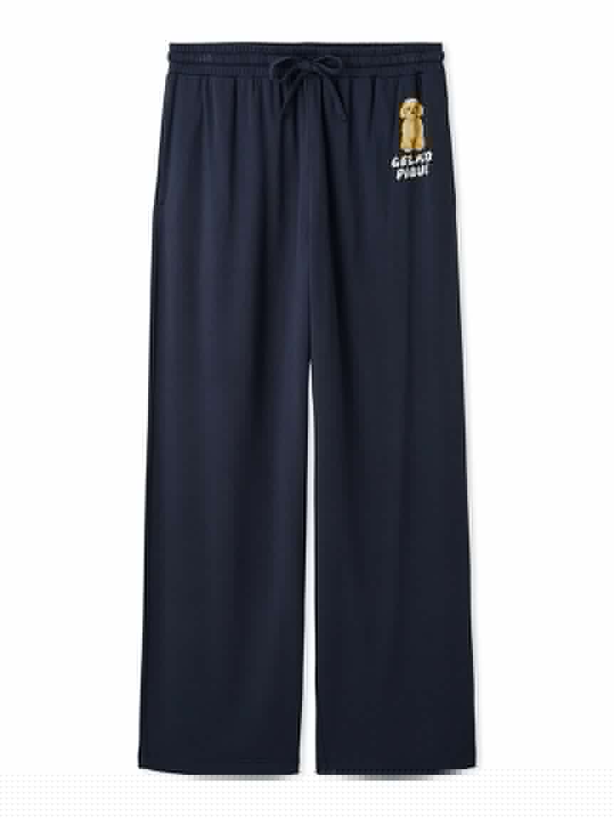 Men's DOG One-point Print long pants