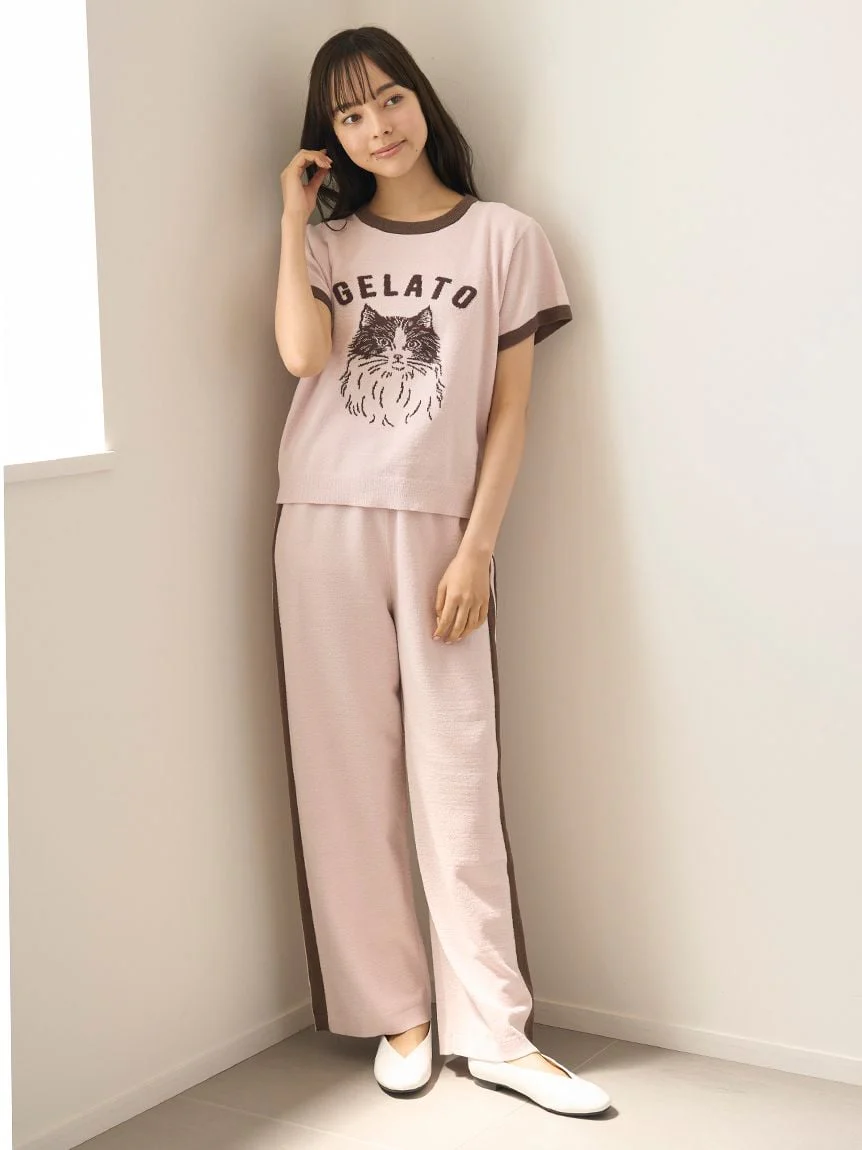 Airy Moco Variety Motif Jacquard Pullover