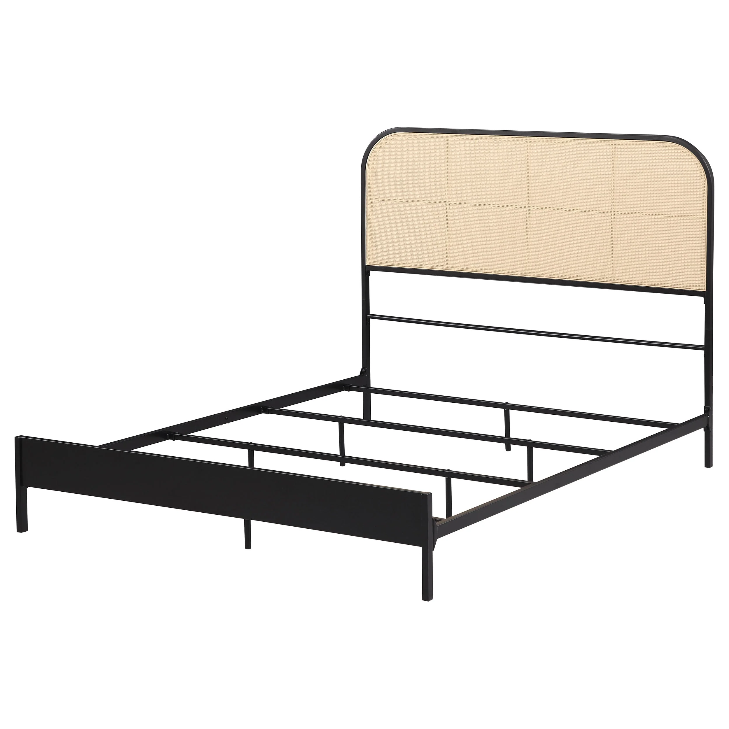 Amherst Radio Weave Rattan Metal Bed Black