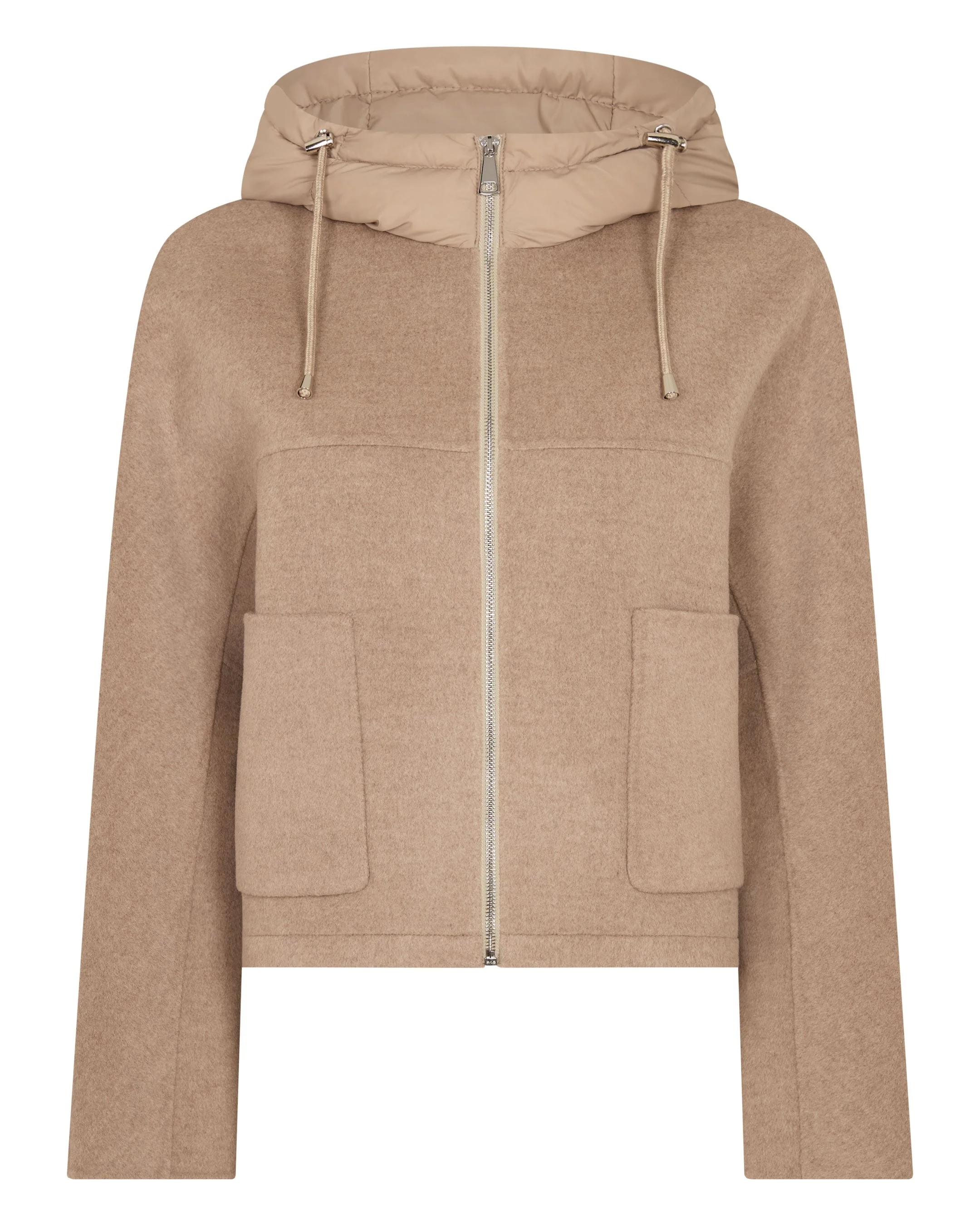 Women's Down Hood Jacket Taupe Brown