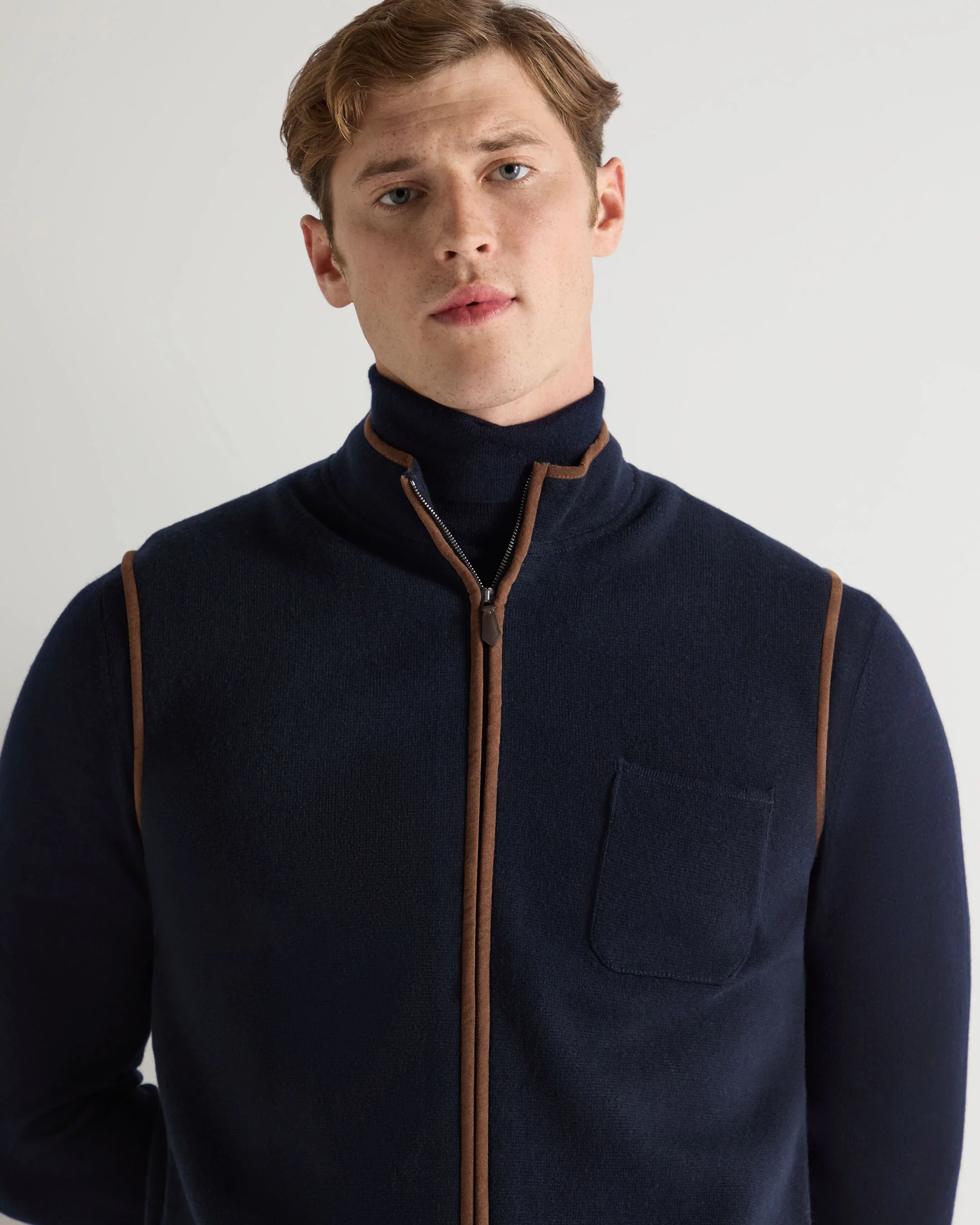 Men's Shaftesbury Cashmere Gilet Navy Blue