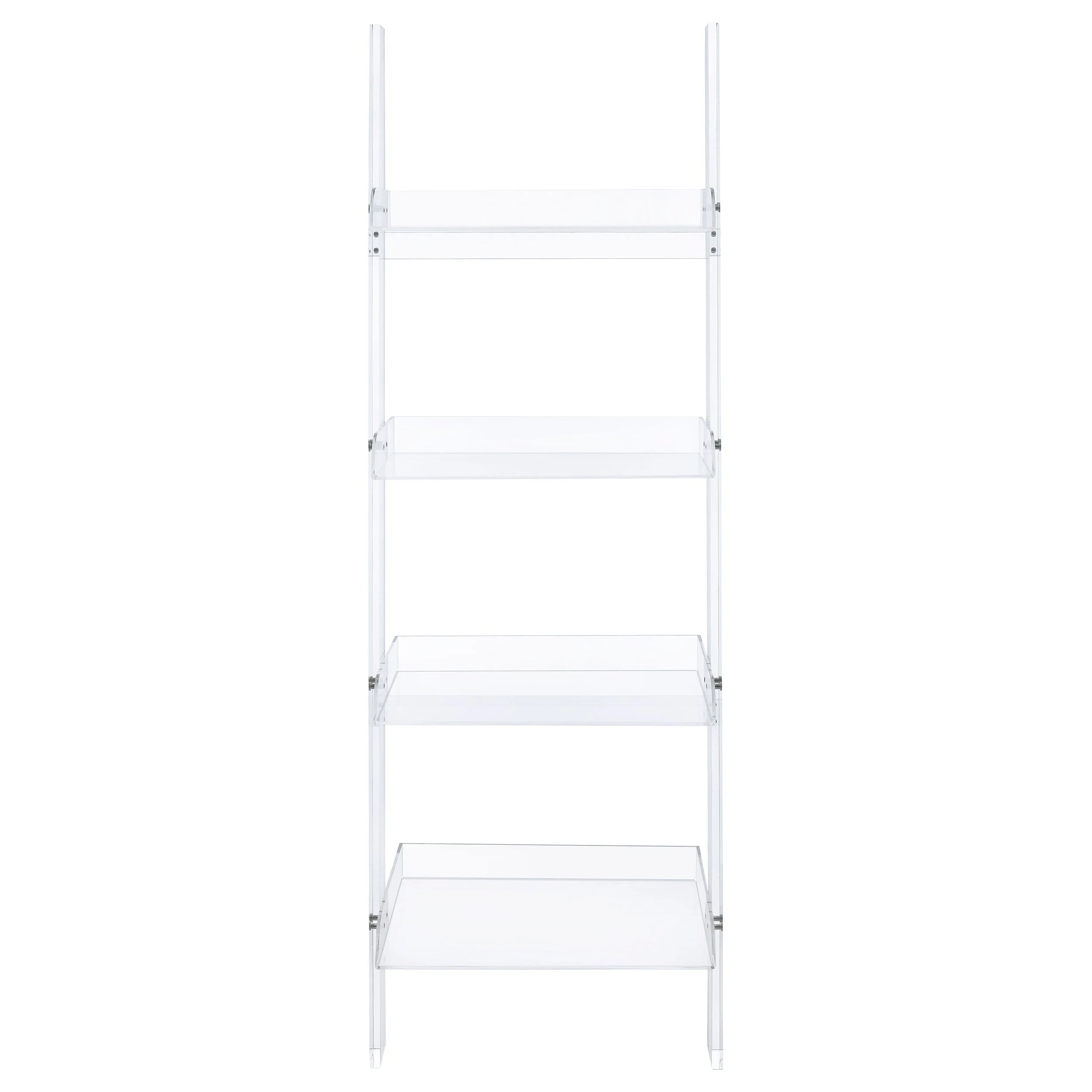Amaturo 72-inch 4-shelf Acrylic Ladder Bookshelf Clear