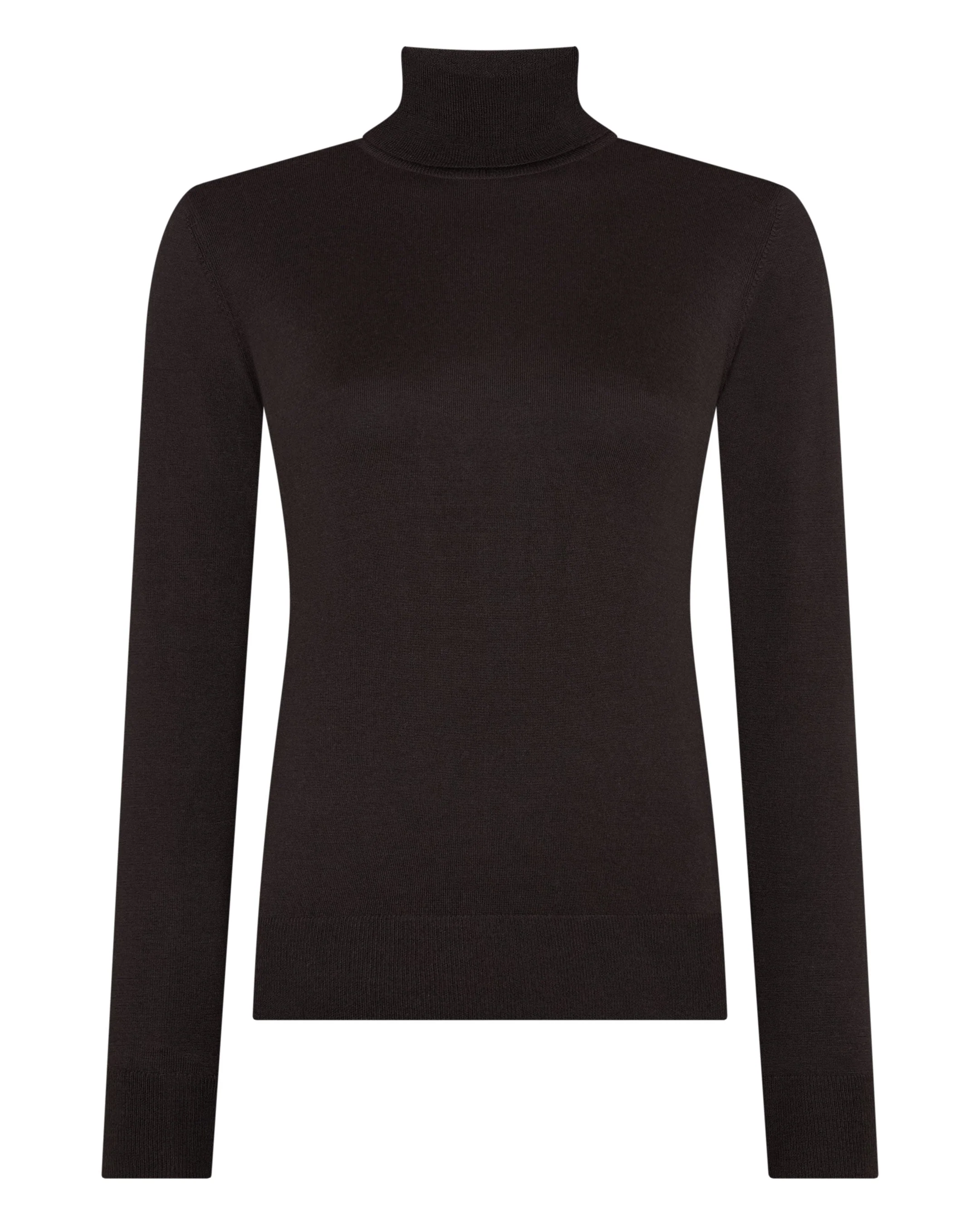 Women's Margot Superfine Cashmere Turtle Neck Sweater Chocolate Brown