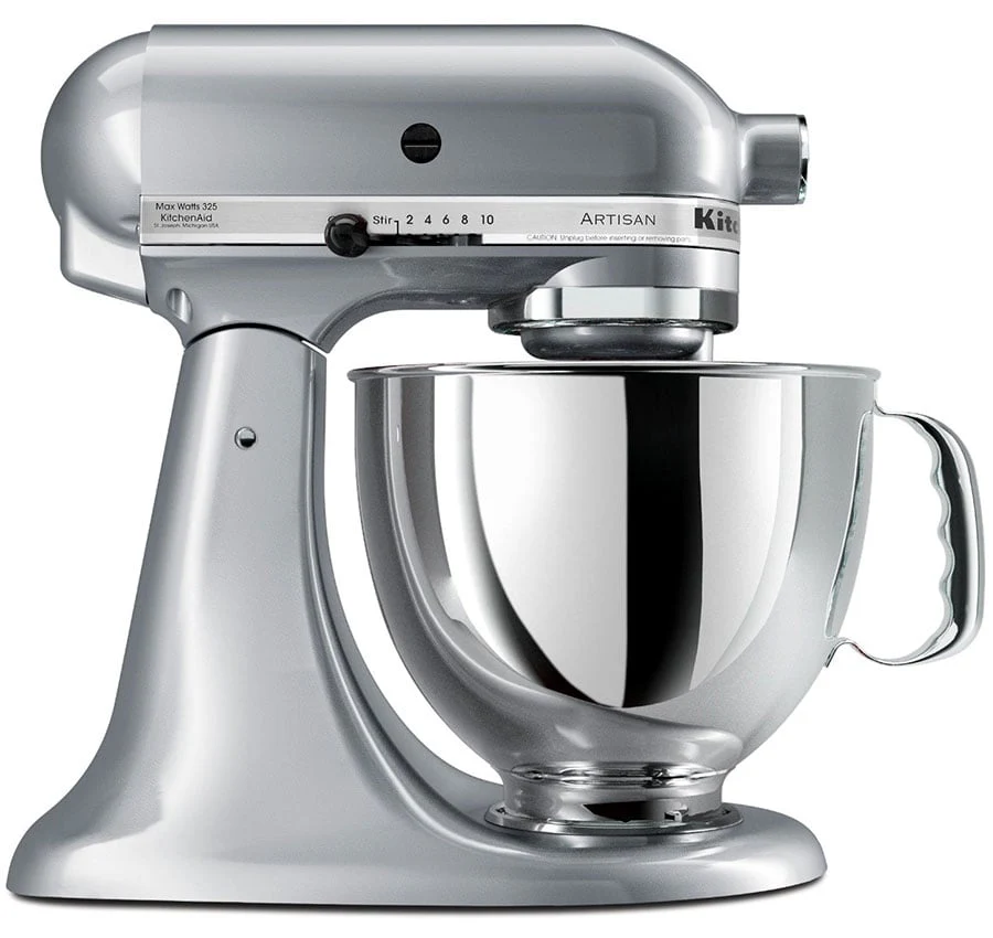 220 Volt KitchenAid 5KSM150PSEMC Artisan Stand Mixer - Metallic Chrome